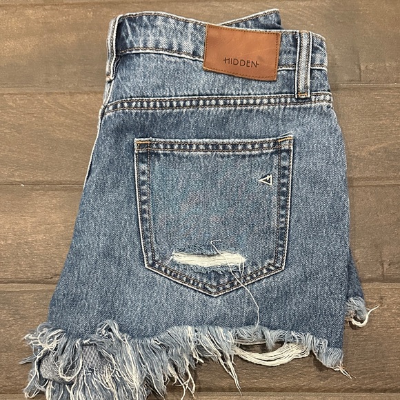 Distressed Blue Jean Shorts - Picture 3 of 4